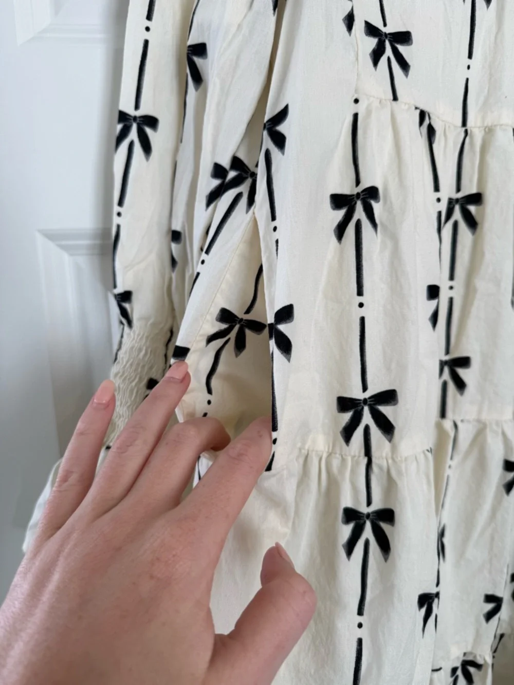 Bow Print Ruffle Dress - Picture 5 of 5